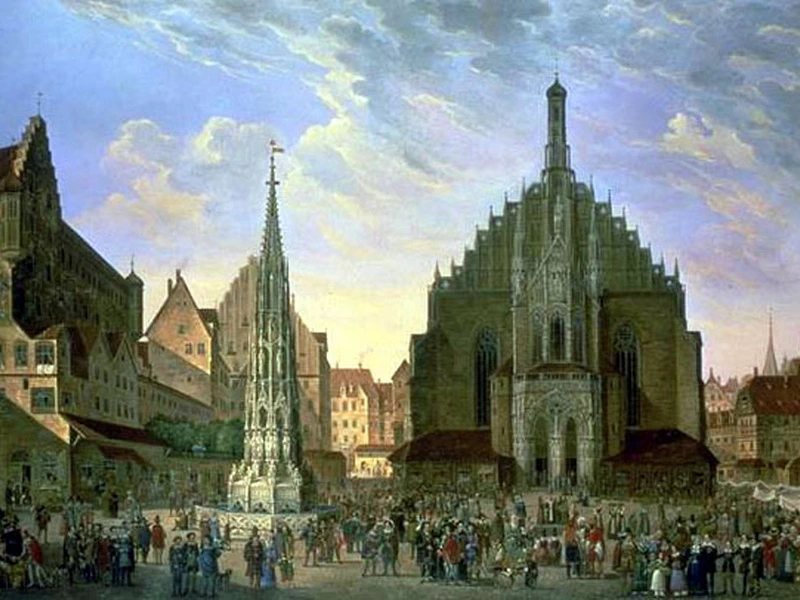 1792-Carl Georg Enslen - Piazza principale di Norimberga, 1839